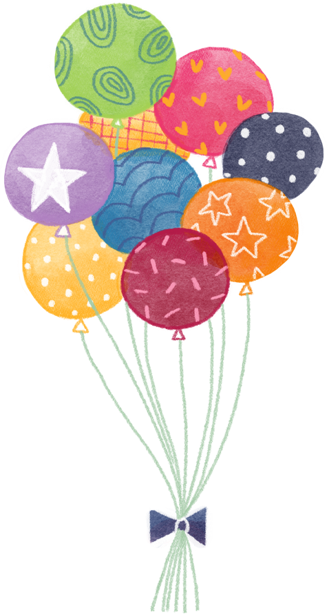 Stylized Watercolor Circus Balloons